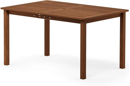 Furinno Tioman Outdoor Dining Table, Natural 35.5"D x 59.0"W x 29.0"H
