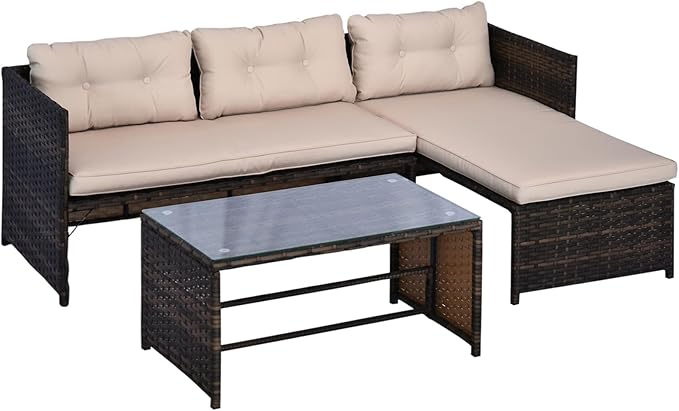 73" Modular Sleeper Sofa with Practical Tempered Glass Table, Freely Combined Chaise Lounge with Woven Rattan - Photo 9
