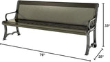 COATEDOUTDOORFURNITURE Heavy-Duty Outdoor Bench Thermoplastic Coated, Punched Steel, Commercial-Grade Garden Bench - Photo 2