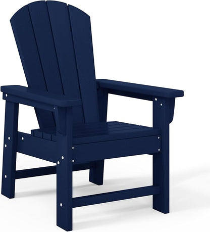 Costaelm Kids Lawn Chair, Toddler Outdoor Chair Kids Patio Furniture and Outdoor Children Picnic Activity Modern Adirondack Chairs for Garden, Patio, Backyard & Beach, Navy Blue