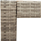 vidaXL Patio Side Table with Wooden Top - Gray & Brown - Poly Rattan - Garden/Backyard/Patio - 39.4"x15.7"x29.5" - Photo 5