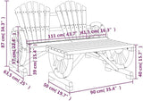 2-Seat Adirondack Patio Sofa Solid Fir Wood 25 x 46.9 x 34.3 in Brown Rustic Outdoor Loveseat with Wagon-Wheel Armrests - Photo 2
