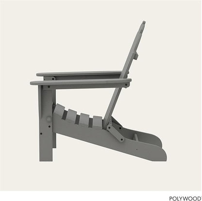 POLYWOOD AD5030GY Classic Folding Adirondack, Slate Grey