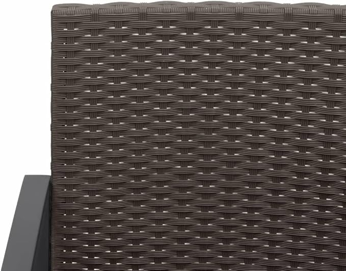 Brown 3-Seater Garden Bench, Polypropylene Rattan Look, Powder-Coated Steel Frame, 57.3 inch Wide Outdoor Seating for Patio Patio Bench