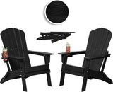 Plawdlik Folding Adirondack Chair, Cup Holder, SGS Tested - Photo 1