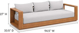 Modway Tahoe Acacia Wood Outdoor Patio Sofa in Natural Light Gray with Weather-Resistant Cushions - Ideal as a Porch - Photo 2