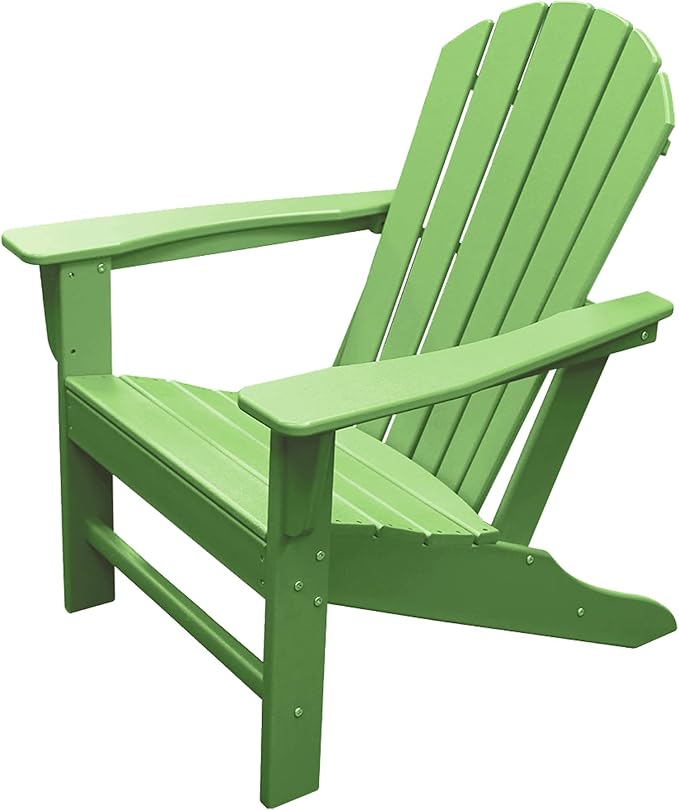 NewTechWood Atlantic Classic Curveback Plastic Weather Resistant Patio Adirondack Chair, Easy Installation, Widely Used in Outdoor, Fire Pit, Deck, Lawn, Outside, Garden Chairs (Mint)