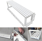 Outdoor Bench 2-Person Garden Bench Metal Backyard Seat Backless Seat 3.3ft 3.9ft 4.9ft 5.9ft Weatherproof Chair for - Photo 3