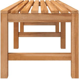 Solid Teak Wood Garden Bench 59.1 Inch Long Durable Outdoor Bench with Vintage Design for Patio Garden and Entryway - Photo 6