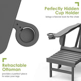 GREENVINES Adirondack-Chairs-with-Ottoman | Set of 4 | Folding | Retractable-Footrest | HDPE Plastic - Photo 4