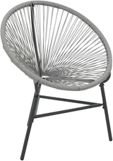 vidaXL Gray Moon Chair - Poly Rattan Patio Furniture - Water-Resistant Outdoor Chair with Powder-Coated Steel Frame for - Photo 1