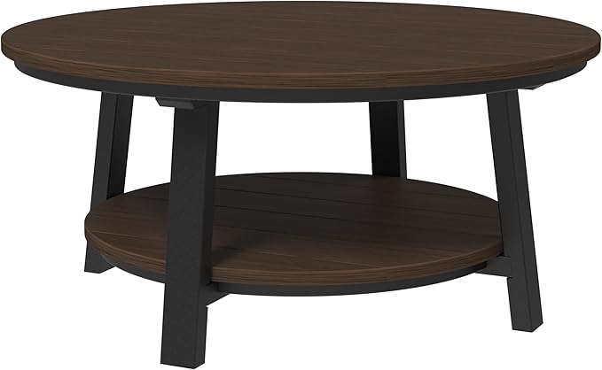 LuxCraft Deluxe Poly Round Outdoor Coffee Table, Two Tier Coffee Table - Photo 1