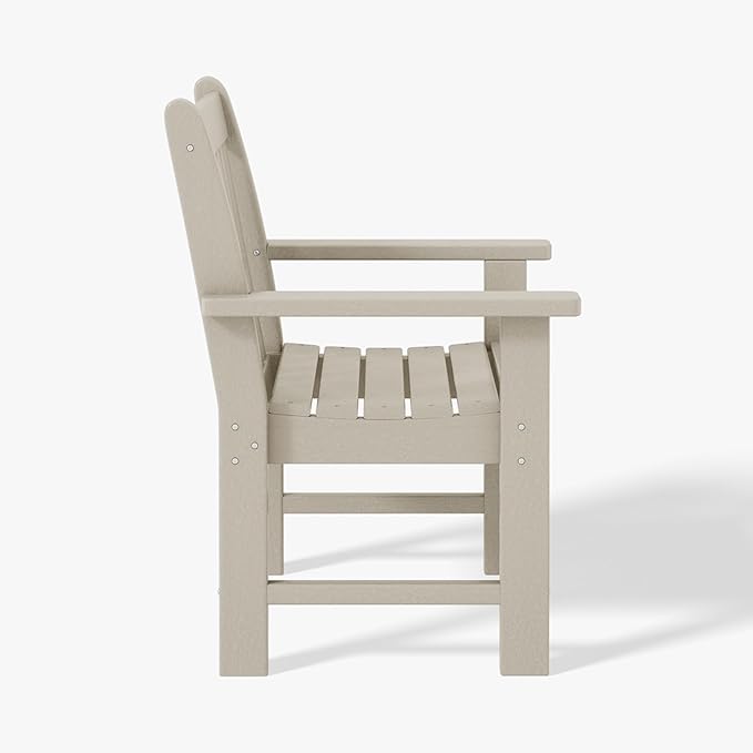 WestinTrends Malibu Outdoor Patio HDPE Adirondack Dining Arm Chair, Sand
