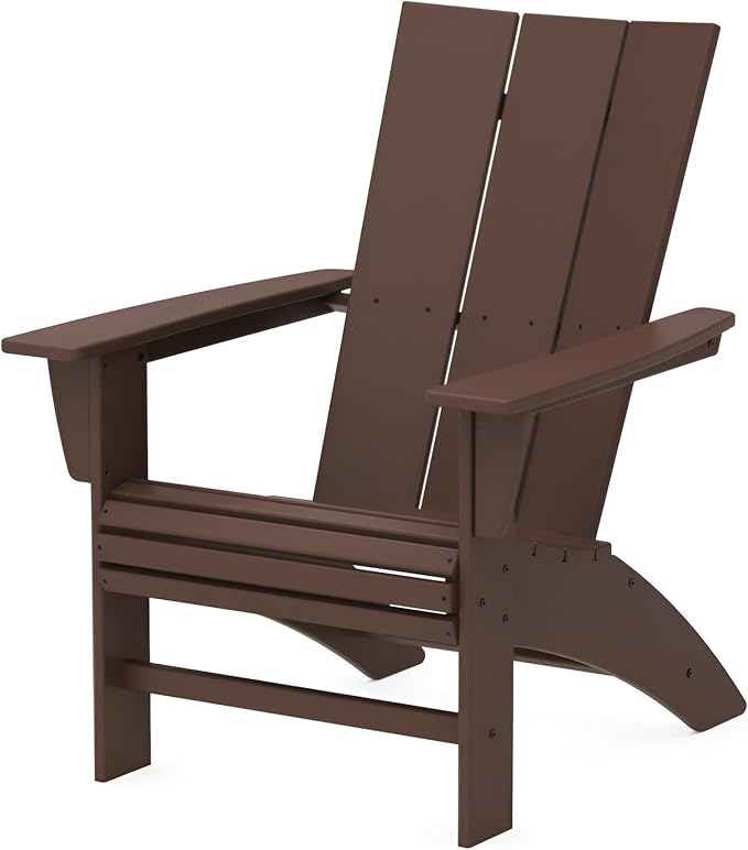 POLYWOOD Modern Adirondack Chair – All-Weather Outdoor Lawn Adirondack Chairs – HDPE - Photo 1