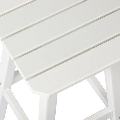 Costaelm 29" Height Outdoor Bar Stools, All-Weather Bar Stools, Adirondack Poly Patio Square Bar Stool for Patio, Deck, Kitchen Counter and Garden, White