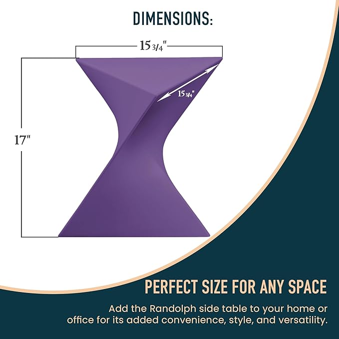 LeisureMod Modern Purple Accent Side Table - Stylish Side Vanity Table for Bedroom & Living Room - Photo 3