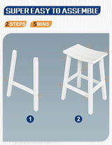 Weatherproof Bar Stools Set of 4, 28" Height Outdoor Bar Stools Holds up to 400 lbs, Saddle Seat - Photo 6