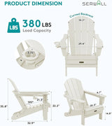 SERWALL Folding Adirondack Chair with Cup Holder - Photo 3