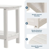 Adirondack Outdoor Side Table, 16.5” HDPE Small Patio Table with Storage Shelf, Weather Resistant End Table for Porch - Photo 3