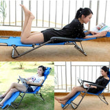 Patio Lounge Chair, Portable Folding Outdoor Patio Lounge Chairs Sun Pool Lawn Chaise with Pillow for Outdoor Camping - Photo 4