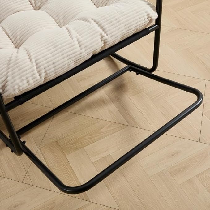 Rocking Chair with Foot Rest, Outdoor Indoor Rocking Lounge Chair with Cushion - Photo 6