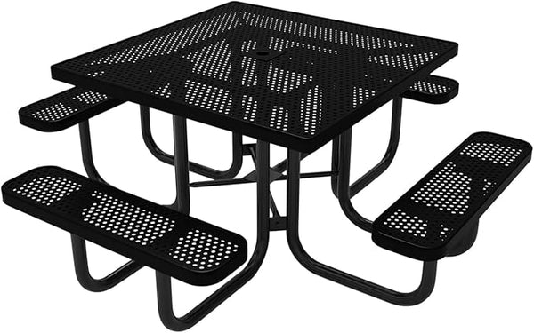 COATEDOUTDOORFURNITURE Heavy-Duty Portable Outdoor Picnic Table with Umbrella Hole - Photo 1