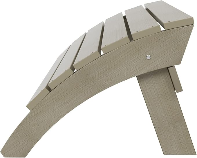 WestinTrends Tuscany Adirondack Ottoman, Real Wood Like Outdoor Ottoman for Patio, All Weather Poly Lumber Folding Ottoman Footrest for Adirondack Chair, Weathered Gray