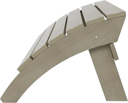WestinTrends Tuscany Adirondack Ottoman, Real Wood Like Outdoor Ottoman for Patio, All Weather Poly Lumber Folding Ottoman Footrest for Adirondack Chair, Weathered Gray