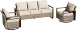 Wicker Patio 75" Sofa Set with 2 Swivel Chairs - Photo 1
