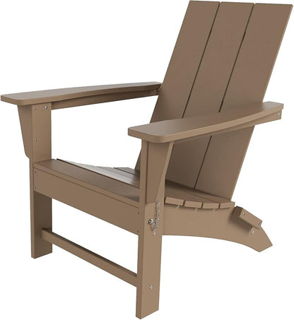 WestinTrends Ashore Modern Outdoor Folding Adirondack Chair, Weathered Wood