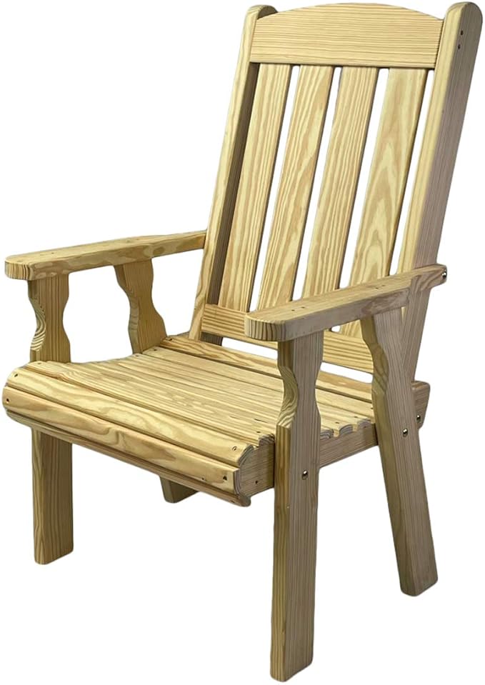 Amish Casual Heavy Duty 600 Lb High Back Mission Treated Patio Chair (Unfinished)