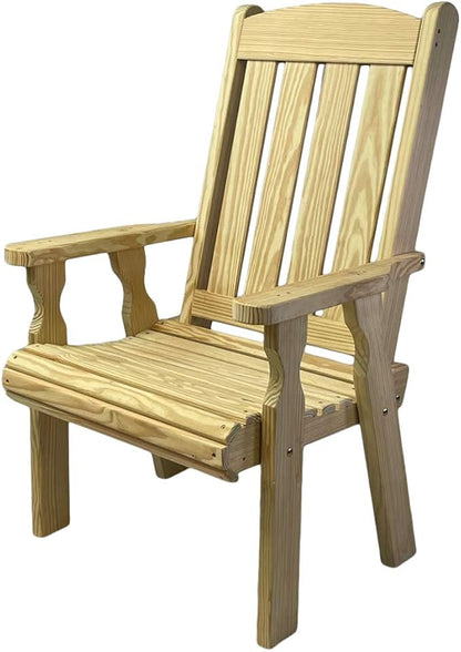 Amish Casual Heavy Duty 600 Lb High Back Mission Treated Patio Chair (Unfinished)