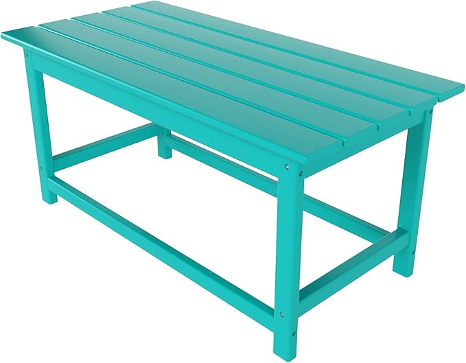 WO WESTIN OUTDOOR HDPE Laguna Outdoor Poly Adirondack Coffee Table, Turquoise