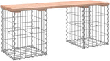 Douglas Fir Wood Outdoor Gabion Garden Bench Rustic Farmhouse Style Seating for Patio and Garden Durable Solid Wood - Photo 3