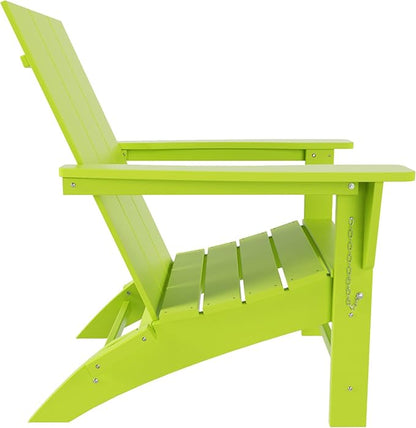WO Home Furniture HDPE Adirondack Chair Folding Poly Lumber All Weather UV/Fade Resistant Heavy Duty for Patio, Backyard, Balcony, Garden, Lawn (Lime)…