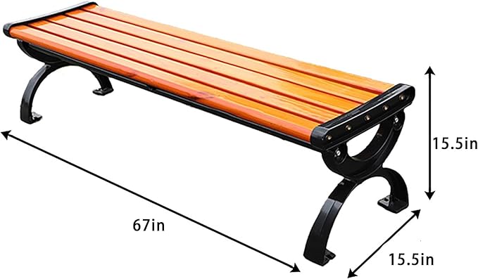Garden Bench,Outdoor Benches,2-Person Garden Benches,Cast Aluminum Chair Feet,for Lawn Yard Porch Work Entryway