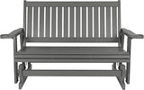 HIPS Patio Glider with Cup Holders, Durable Poly Lumber Material, All-Weather Resistant - Photo 7