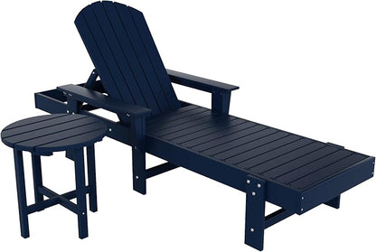 WestinTrends Dylan 2 Piece Adirondack Reclining Chaise Lounge with Arms Navy Blue