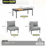 Sundale Outdoor 3 Pieces Patio Furniture Set, Metal Outdoor Sectional Sofa with Coffee Table - Photo 2