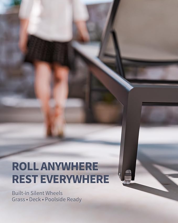 Aluminum Lounge Chairs Outdoor Chaise Furniture - Photo 5