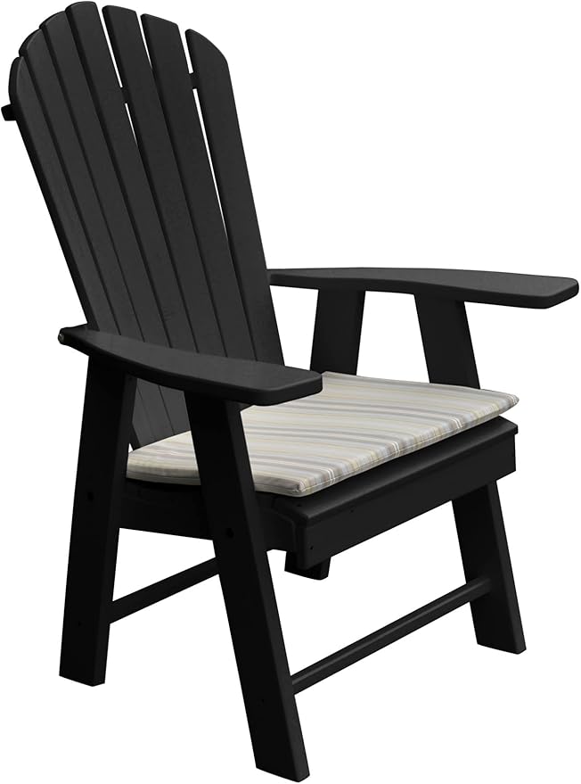 Furniture Barn USA Poly Upright Adirondack Chair, Black