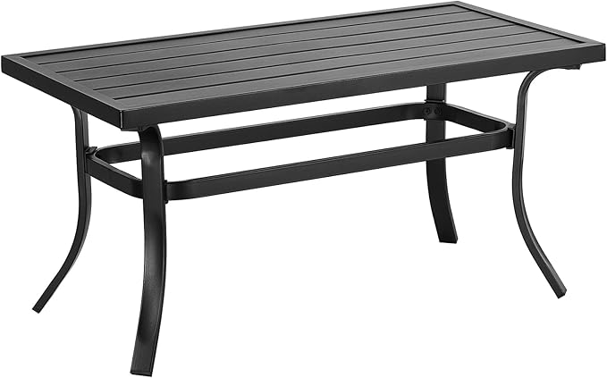 ONBRILL Small Metal Outdoor Coffee Side Table, Steel Coffee Tables for Patio, Outside, Garden, Balcony - Photo 1