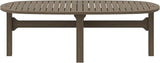 Modway Saratoga Teak Outdoor Oval Coffee Table in Weathered Gray – Low Wood Patio Coffee Table with Slatted Top and - Photo 7
