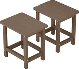 Set of 2 HDPE Outdoor Side Table, Weatherproof Small Outdoor Table for Adirondack - Photo 1