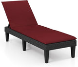 HAPPYGRILL Outdoor Chaise Lounge Chair Rattan Recliner Lounger with Removable Cushion & 3-Level Adjustable Backrest - Photo 1