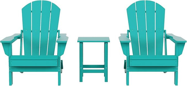 Costaelm 3 piece Patio Set, Outdoor Modern Adirondack Table and Chairs - Photo 1