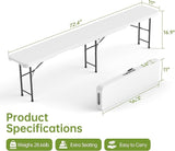 Real Relax 6 feet Plastic Folding Bench with Carrying Handle & Lock - Photo 3