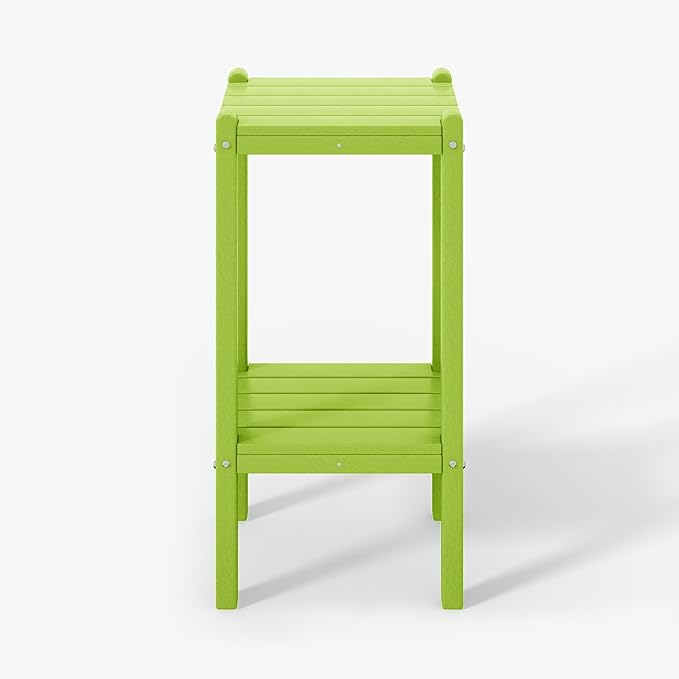 WestinTrends Malibu 36" Outdoor Adirondack HDPE 2-Tier Patio Side Table, Lime
