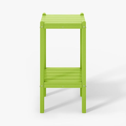 WestinTrends Malibu 36" Outdoor Adirondack HDPE 2-Tier Patio Side Table, Lime