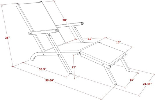 East West Furniture BSLCDNA Salinas Patio Chair Lounge - Outdoor Acacia Wood Sunlounger Chair for Poolside, Deck, Lawn, 59x21x35 Inch, Natural Oil